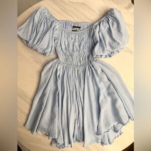 KATIE J NYC Grace Voluminous Dress in light blue L $135